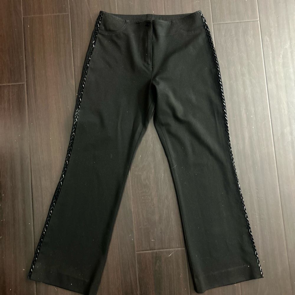 Tempo Paris Women’s Black Dress Pants with Side Accents
